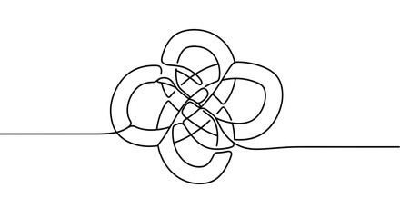 Interlocking Shapes Continuous Line Unity Pattern