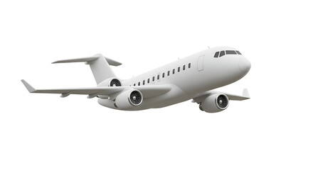Obraz premium Gray 3 D rendered business jet airplane with T tail and winglets