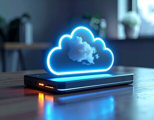 Minimal Cloud Backup Concept with Hard Drive (Unbranded)