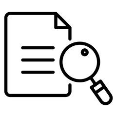 Dark minimalist icon representing a file search or document discovery function
