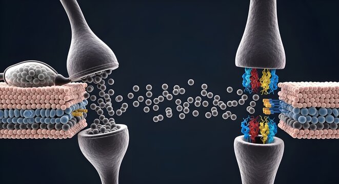 Synapse Neurotransmitter Release and Receptor Binding Animation.