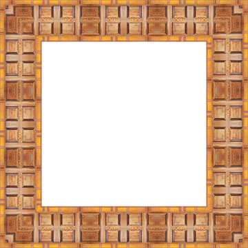 Quadratischer oranger Bilderrahmen mit wei&szlig;en Hintergrund	
