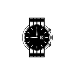 Illustration of a simple elegant watch with black display