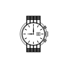 Illustration of a simple elegant watch with three setting buttons