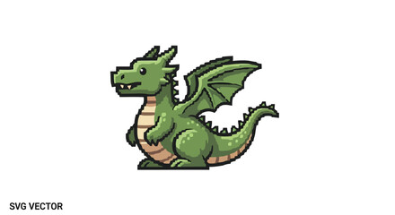 Obraz premium Cute Green Dragon Illustration.