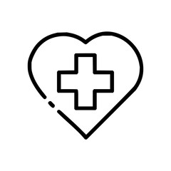 Fototapeta premium Conceptual health and medical care icon, a universal symbol featuring a heart with a cross, representing wellness, support, and compassionate healthcare initiatives