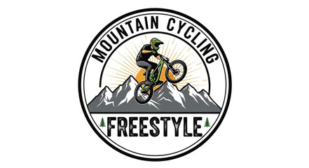 Mountain Cycling Freestyle Logo Design.