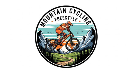 Mountain Cycling Freestyle Logo Design.