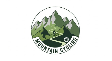 Mountain Cycling Logo Design Element.