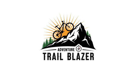 Mountain Biking Trail Blazer Logo Design.