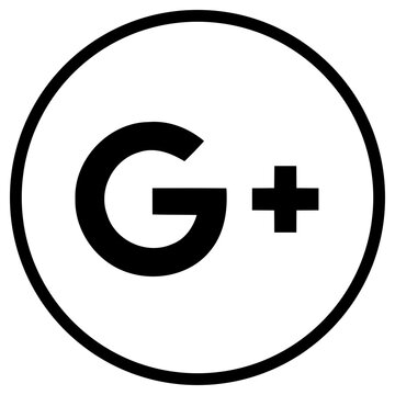 Google Plus Black Circle Outline Logo Clean Vector Style for Digital Product Design