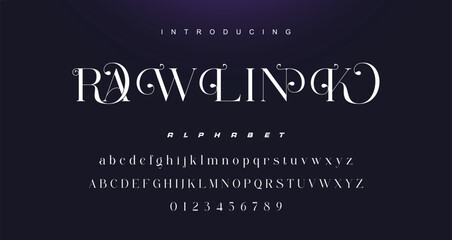 Abstract elegant typeface displays font vector. Luxury minimalist typography style © Lyndon