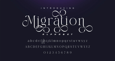 Abstract elegant typeface displays font vector. Luxury minimalist typography style © Lyndon
