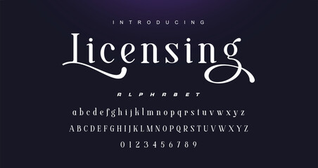 Abstract elegant typeface displays font vector. Luxury minimalist typography style © Lyndon