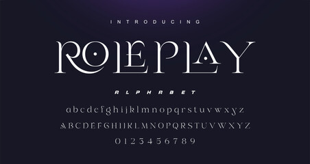 Abstract elegant typeface displays font vector. Luxury minimalist typography style © Lyndon