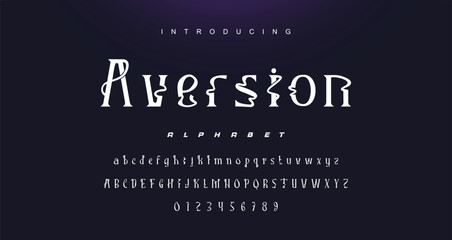 Abstract elegant typeface displays font vector. Luxury minimalist typography style © Lyndon