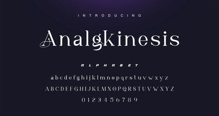 Abstract elegant typeface displays font vector. Luxury minimalist typography style © Lyndon