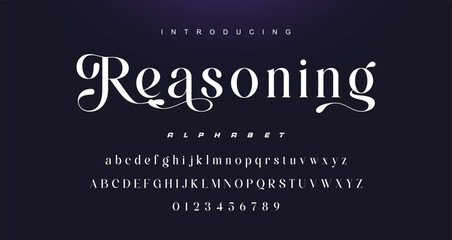 Abstract elegant typeface displays font vector. Luxury minimalist typography style © Lyndon