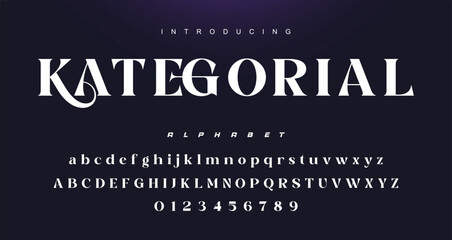 Abstract elegant typeface displays font vector. Luxury minimalist typography style © Lyndon