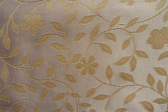 Background - beige and white single damask jacquard fabric texture