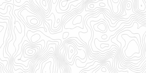 Fototapeta premium Abstract discovery topographic map banner texture background. Contour abstract map relief land outline. Topographic map patterns. White wave paper curved relief abstract background. Seamless topo line