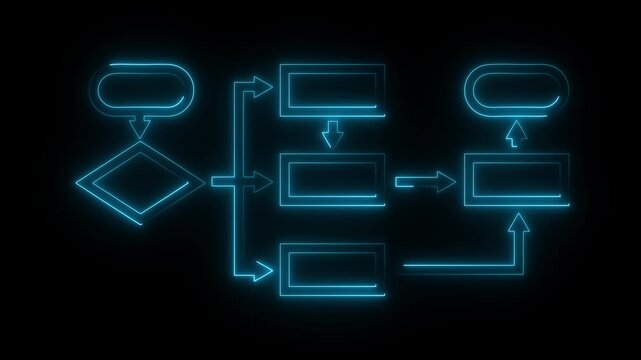 Business process and workflow concept. Businessman drawing flowcharts on chalkboard.transparent background 4k visuals