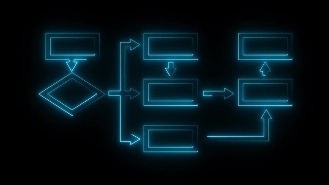 Business process and workflow concept. Businessman drawing flowcharts on chalkboard.transparent background 4k visuals