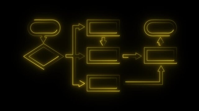 Business process and workflow concept. Businessman drawing flowcharts on chalkboard.transparent background 4k visuals