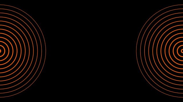 Radio wave signal animation on black background. Green spiral radio wave station. Radio wave signal and sound wave signal.