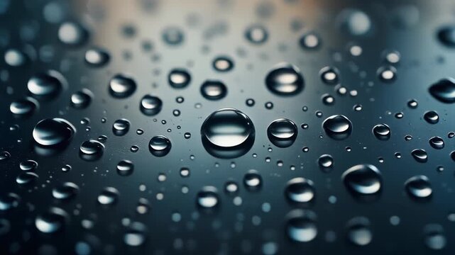 Macro water droplets surface cinematic liquid texture background loop