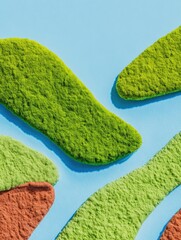 Fototapeta premium Kidney shapes in abstract moss textures for World Kidney Day concepts, medical healthcare diagnostic background illustrating renal health awareness with copy space