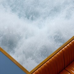 Massive Ocean Waves Splitting to Create a Dry Path with Water Walls and Honey Gold Details for Cinematic Religious Faith Marketing and Passover Background