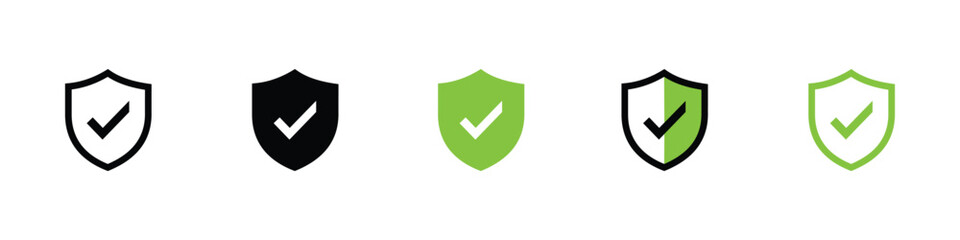 Shield check mark icon or security shield protection icon with tick symbol. green security shield icon vector illustration  © AI Images Studio