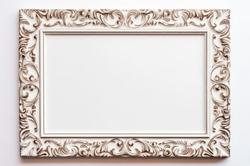Antique rococo frame providing blank mockup space for copy or image