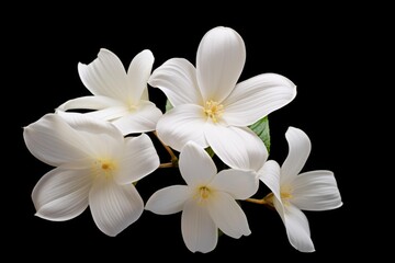 Obraz premium White flowers with delicate petals showcasing purity and elegance against black