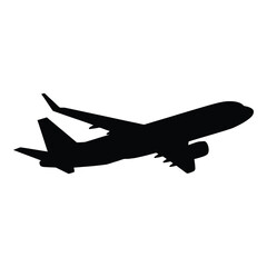 Airplane Flight Vector, Silhouette, Illustration