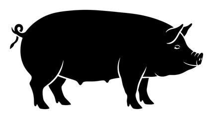 Fototapeta premium Pig Silhouette - Minimalist Vector Art