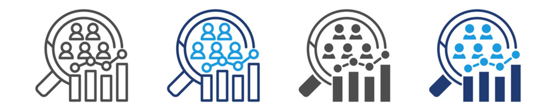 quantitative population icon set multiple style