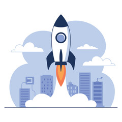 space rocket on the moon