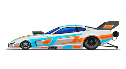 Obraz premium Racing Car with Vibrant Colorful Design.