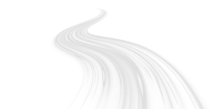 Futuristic energy flows through neon laser lines over city traffic, road. White light forms wave motion, leaving glowing trail defines speed direction. Image vector png. Winter wind brings cold snow. 