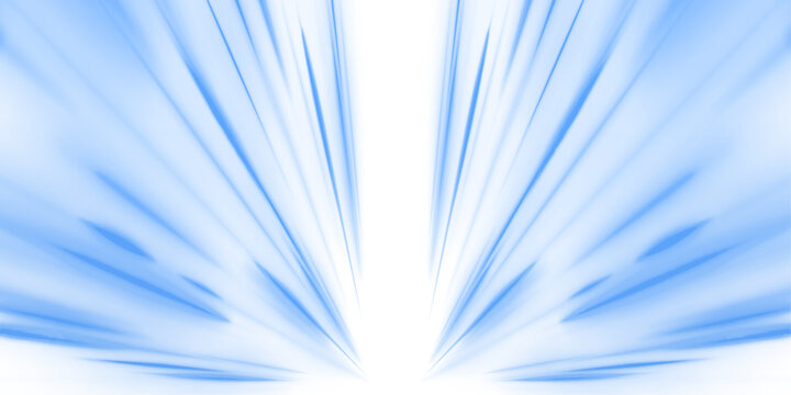 Neon laser blue lines streak along city road and highway traffic. Light motion forms futuristic energy trail speed flows, glowing wave. Blue rays zoom in motion effect. Vector illustration png.