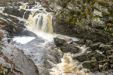 Rogie Falls, series of waterfalls on the Black Water, a river in Ross-shire in the Highlands of Scotland