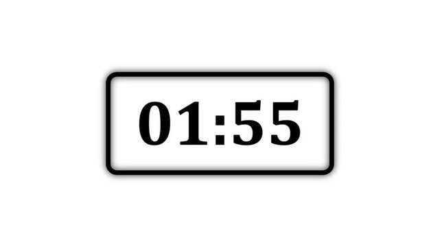 2 minute timer countdown animation, countdown timer one minute animation from 120s to 0s countdown Two minute countdown timer animation on transparent background.4k video