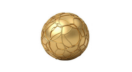 Fototapeta premium A shiny gold soccer ball on transparent background
