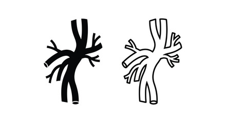 Obraz premium Two abstract figures resembling plants or stylized human forms