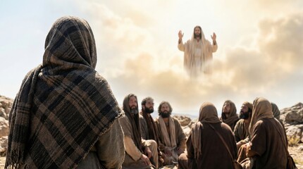 The Ascension of Jesus Christ, a New Testament Gospel event for biblical publications.