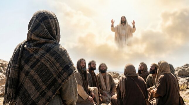 The Ascension of Jesus Christ, a New Testament Gospel event for biblical publications.
