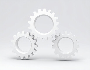 산업-톱니-톱니바퀴-기계톱니-회전부품-흰색-여러 개-흰색 배경