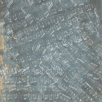Vintage Musical Notes Background with Antique Sheet Music Texture, Aged Paper, Distressed Grunge Overlay, Classical Manuscript Pattern, Retro Music Score Design for Posters, Album Covers and Creative 